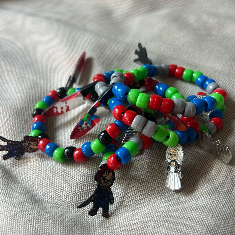 Chucky and bride horror beaded bracelets
